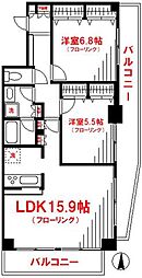 イストワール 12階2LDKの間取り