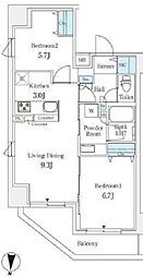 ラティエラ練馬 11階2LDKの間取り