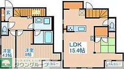 SILVERADO方南 2階2LDKの間取り