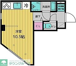 練馬レーベル 1階ワンルームの間取り