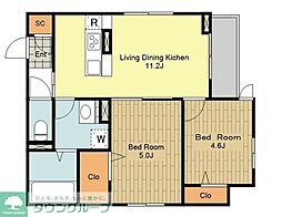 Virgo 2階2LDKの間取り