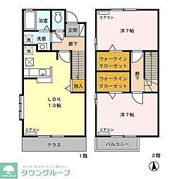 ローズコート・12 2階2LDKの間取り