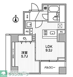 Lighthouse西新宿 8階1LDKの間取り