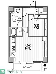 Lighthouse西新宿 8階1LDKの間取り