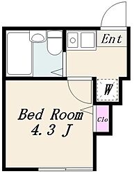 ラ・ヴィータ高円寺 1階1Kの間取り
