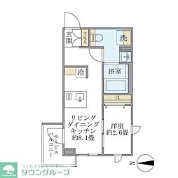 Ｌａ　Ｐｅｒｌａ　Ｎａｋａｎｏ 4階1LDKの間取り