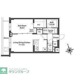 ＡＩＦＬＡＴ方南町 2階1LDKの間取り
