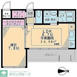 イーストポイント中野 5階1LDKの間取り