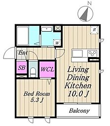 桜DKハイム 3階1LDKの間取り