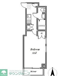 ゼルコバレジデンス 5階1Kの間取り