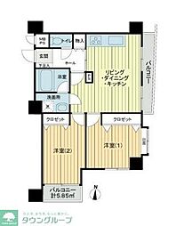 ライオンズマンション都立家政 4階2LDKの間取り