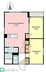 SOLASIA residence 中野 2階2LDKの間取り