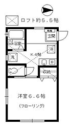 メゾンショウエイ 1階1Kの間取り