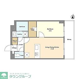 メゾンドオンディーヌ 3階1LDKの間取り