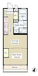 ヘリタス中野 5階1DKの間取り