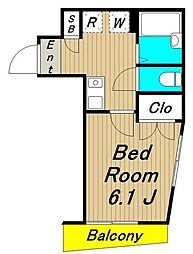 Rev Refays B.B 4階1Kの間取り