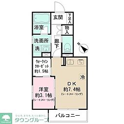 ウィステリア高井戸 1階1LDKの間取り