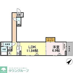 D-Style氷川台 1LDKの間取図画像