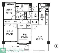 成城ストリームハイツ 3LDKの間取図画像