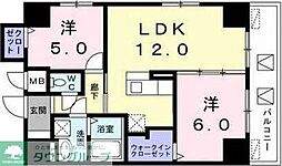 レジデンス桜樺 2LDKの間取図画像