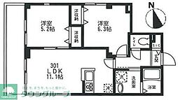 メゾンMume 2LDKの間取図画像