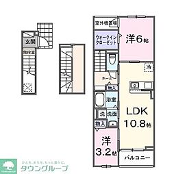 ピースフルIII 2LDKの間取図画像