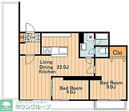 カールトンコート 2LDKの間取図画像