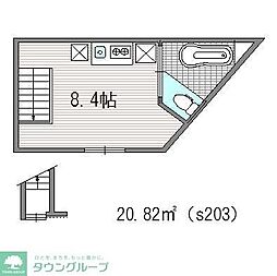 スギナミカフェレジデンス ワンルームの間取図画像
