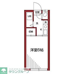 パルテール千歳烏山 1Kの間取図画像