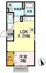 ラ・ルミエール中野坂上 1DKの間取図画像