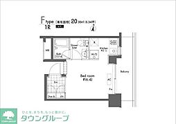 PRIMEURBAN初台 ワンルームの間取図画像