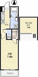 クレイス武蔵関 1Kの間取図画像