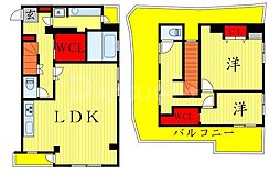都営新宿線 船堀駅 徒歩8分の賃貸マンション 5階2LDKの間取り
