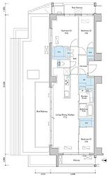 都営新宿線 篠崎駅 徒歩4分の賃貸マンション 8階3LDKの間取り
