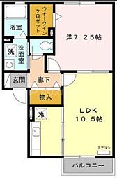 都営新宿線 一之江駅 徒歩25分の賃貸アパート 1階1LDKの間取り