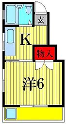 京成押上線 青砥駅 徒歩7分の賃貸マンション 3階1Kの間取り