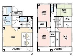 JR総武線 小岩駅 徒歩20分の賃貸マンション 2階4LDKの間取り