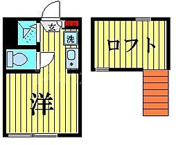 JR総武線 小岩駅 徒歩6分の賃貸アパート 1階ワンルームの間取り