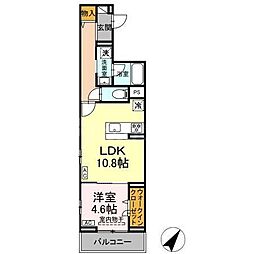 都営新宿線 瑞江駅 徒歩8分の賃貸アパート 2階1LDKの間取り