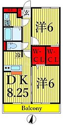 都営新宿線 瑞江駅 徒歩12分の賃貸アパート 1階2DKの間取り
