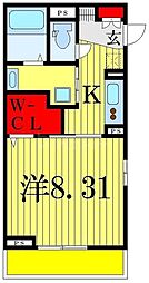 京成本線 京成高砂駅 徒歩4分の賃貸アパート 1階1Kの間取り
