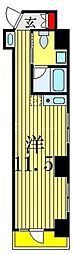 京成本線 京成小岩駅 徒歩5分の賃貸マンション 2階ワンルームの間取り