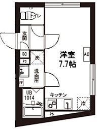 京成押上線 青砥駅 徒歩5分の賃貸マンション 4階ワンルームの間取り