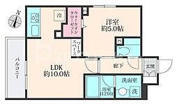 都営新宿線 瑞江駅 徒歩9分の賃貸マンション 4階1LDKの間取り