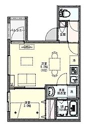 都営新宿線 一之江駅 徒歩7分の賃貸アパート 1階1LDKの間取り