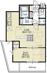 都営新宿線 一之江駅 徒歩11分の賃貸アパート 1階1LDKの間取り