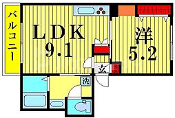 JR総武線 平井駅 徒歩7分の賃貸マンション 1階1LDKの間取り