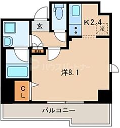 JR総武線 平井駅 徒歩4分の賃貸マンション 2階1Kの間取り