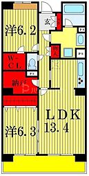 京成押上線 青砥駅 徒歩8分の賃貸マンション 2階2LDKの間取り