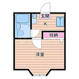 JR総武線 小岩駅 徒歩13分の賃貸アパート 2階1Kの間取り